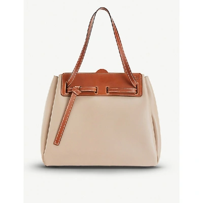 Loewe Ruk Leather Tote Bag In Light Grey