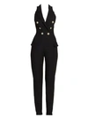 BALMAIN Sleeveless Double-Breasted Wool-Blend Jumpsuit
