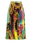 VERSACE Baroque Pleated Midi Skirt