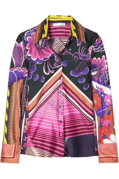Chloé Abstract Multi Print Button-front Shirt In Pink