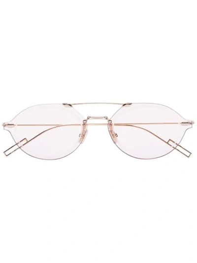 Dior Gold Tone And Pink Chroma 3 Sunglasses
