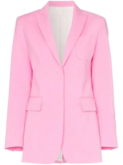 Joseph Heston Button-down Cotton Blend Blazer Jacket In  Pink