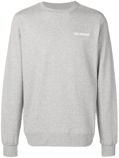 Han Kjobenhavn Logo Embroidered Crew Neck Sweatshirt In Grey