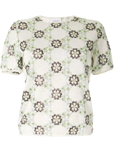 Giambattista Valli Floral Short-sleeve Top In Multicolour