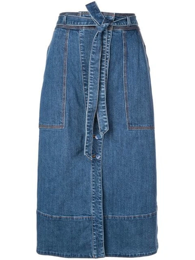 Ulla Johnson Tegan Denim Skirt In Mid Wash