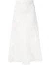 TIBI TIBI RIBBED MIDI SKIRT - WHITE