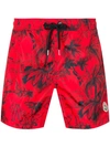 MONCLER SCRIBBLE TROPICAL PRINT SWIM SHORTS