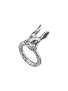 GUCCI ANGER FOREST RABBIT HEAD RING IN SILVER