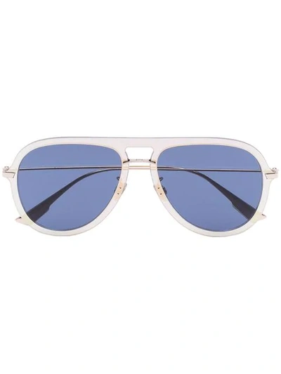 Dior Eyewear Blue Ultime1 Metal Aviator Sunglasses