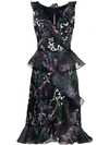 MARCHESA NOTTE FLORAL EVENING DRESS