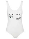 Chiara Ferragni Winking Eye Swimsuit In White
