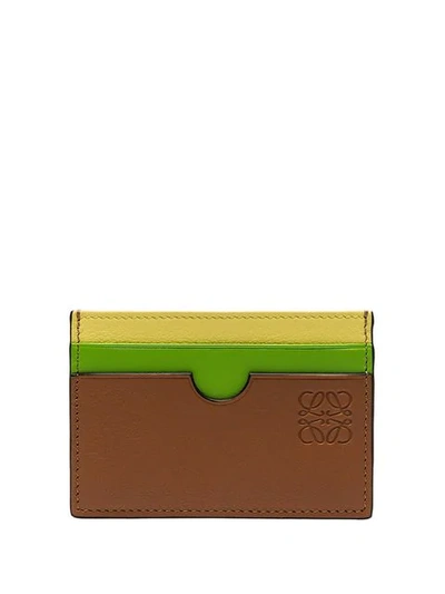 Loewe Rainbow And Tan Leather Cardholder In Brown
