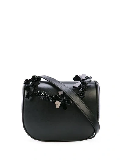 Simone Rocha Floral Embellished Crossbody Bag - 黑色 In Black
