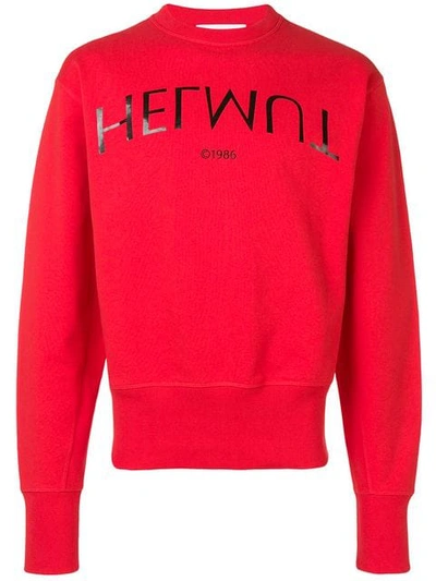 Helmut Lang Logo-print Cotton-jersey Sweatshirt In Lava
