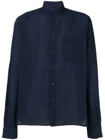 Ymc You Must Create Chest Pocket Shirt In Blue