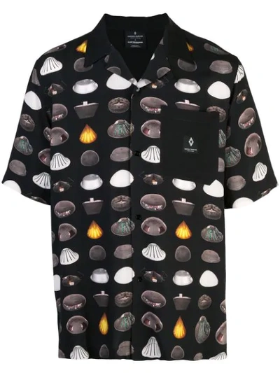 Marcelo Burlon County Of Milan Ufo Pattern Camp Shirt In Black