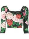 DOLCE & GABBANA FLORAL PRINT CROPPED TOP