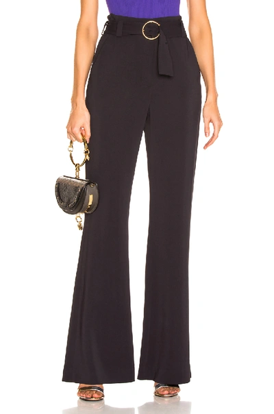A.l.c Foster Belted Flare-leg Crepe Trousers In Midnight