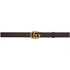 Gucci Gg Dark Brown Grained Leather Belt