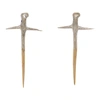 PEARLS BEFORE SWINE PEARLS BEFORE SWINE SILVER AND GOLD SMALL TWO-TONE THORN CROSS EARRINGS
