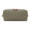 GUCCI Beige & Red Medium Ophidia Cosmetic Pouch