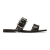 SAINT LAURENT SAINT LAURENT BLACK OAK BUCKLE SANDALS