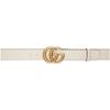 GUCCI WHITE DOUBLE G BUCKLE BELT