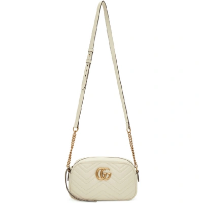 Gucci Gg Marmont 2.0 Matelasse Leather Camera Bag - White In Mystic White