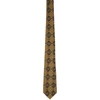 GUCCI BEIGE & BROWN SILK INTERLOCKING G RHOMBUS TIE