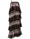 FENDI LAYERED PRINTED MAXI DRESS