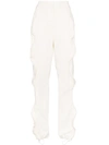 STELLA MCCARTNEY VERTICAL ZIP RUFFLE DETAIL COTTON BLEND TRACK trousers