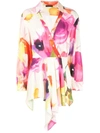 JOSIE NATORI EDEN FLORAL DRAPE TUNIC