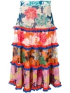 ETRO FLORAL TIERED RUFFLE SKIRT