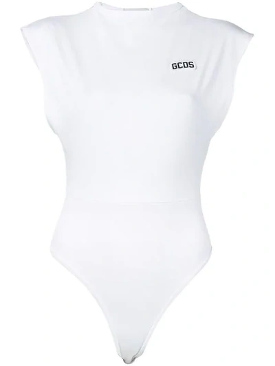 Gcds Embroidered Logo Bodysuit In White