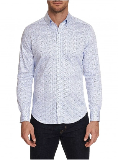 Robert Graham Becan Two-tone Dot-print Classic Fit Shirt In White