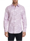 dressing gownRT GRAHAM MEN'S MATEO SPORT SHIRT IN PINK SIZE: 4XL TALL BY ROBERT GRAHAM