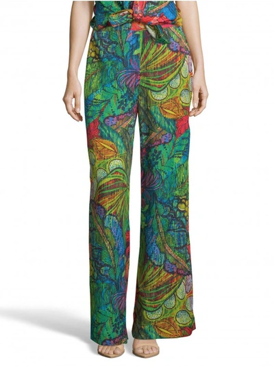 Robert Graham Women's Cora Leaf Botanical Printed Pants Size: 12 By  In Multicolor