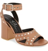 Agl Attilio Giusti Leombruni High Studded Sandal In Caramel Leather
