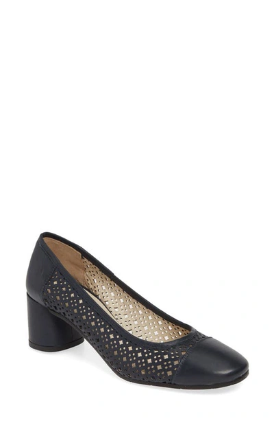 Amalfi By Rangoni Rodeo Perforated Pump In Deep Blue Leather
