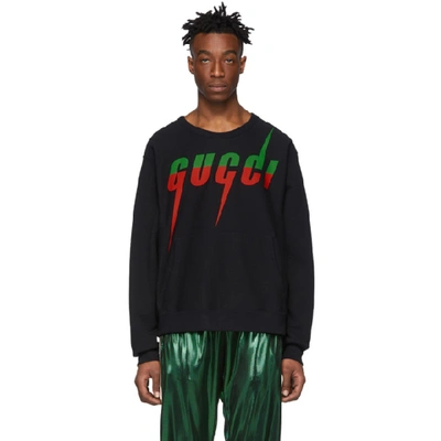 Gucci Blade Cotton Sweatshirt In Black