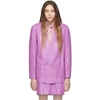 GUCCI GUCCI PURPLE LEATHER OVERSIZE JACKET