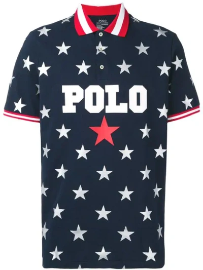Polo Ralph Lauren Star Print Polo Shirt - 蓝色 In Blue