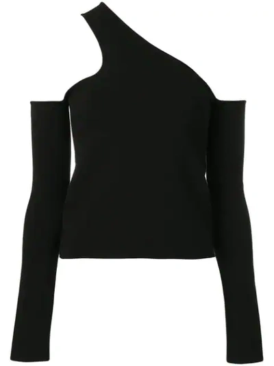 Andrea Ya'aqov Open Shoulder Top - 黑色 In Black