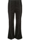 GIVENCHY GIVENCHY STITCH DETAIL KICK FLARED TROUSERS - 黑色