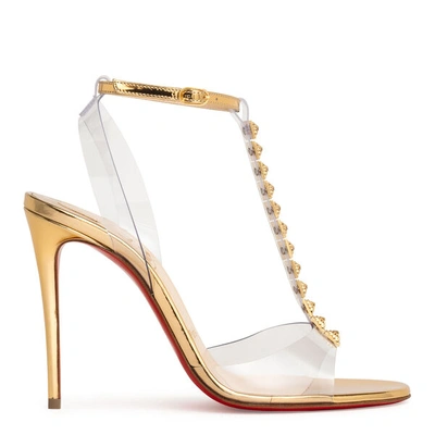Christian Louboutin Jamais Assez 100 See-through Red Sole Sandals In Version Gold