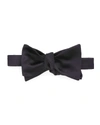 Brunello Cucinelli Basic Solid Silk And Cotton Bow Tie In Dark Blue