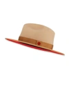 KEITH AND JAMES QUEEN RED-BRIM WOOL FEDORA HAT, BEIGE,PROD147530176