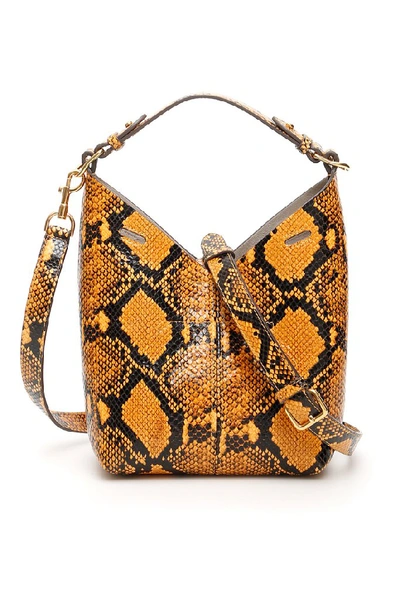 Anya Hindmarch Python Prnt Mini Build A Bag In Orange,black