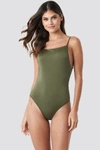 TRENDYOL Slim Strap Swimsuit Green