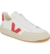 Veja Women's V-12 Low Top Sneakers In White Pekin